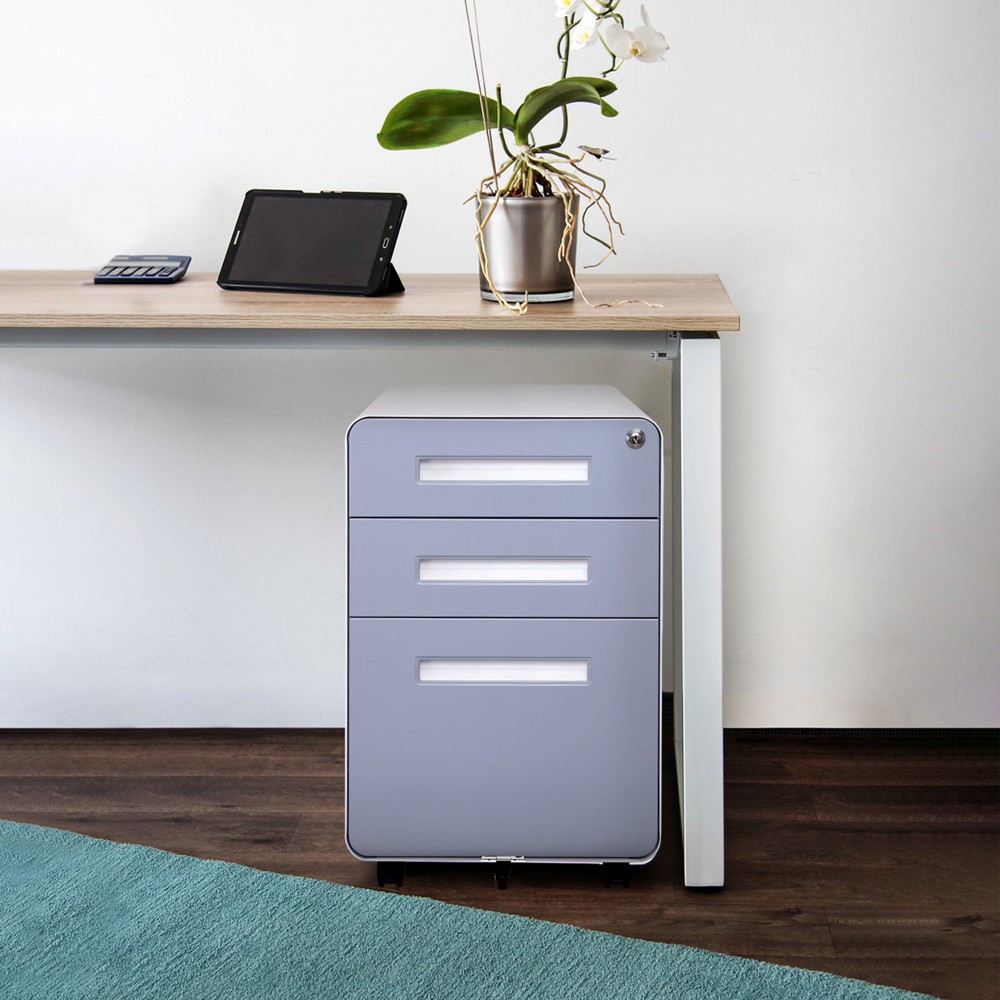 Produktabbildung Nr. 7: hjh OFFICE Rollcontainer COLOR PLUS I Metall, weiss / grau