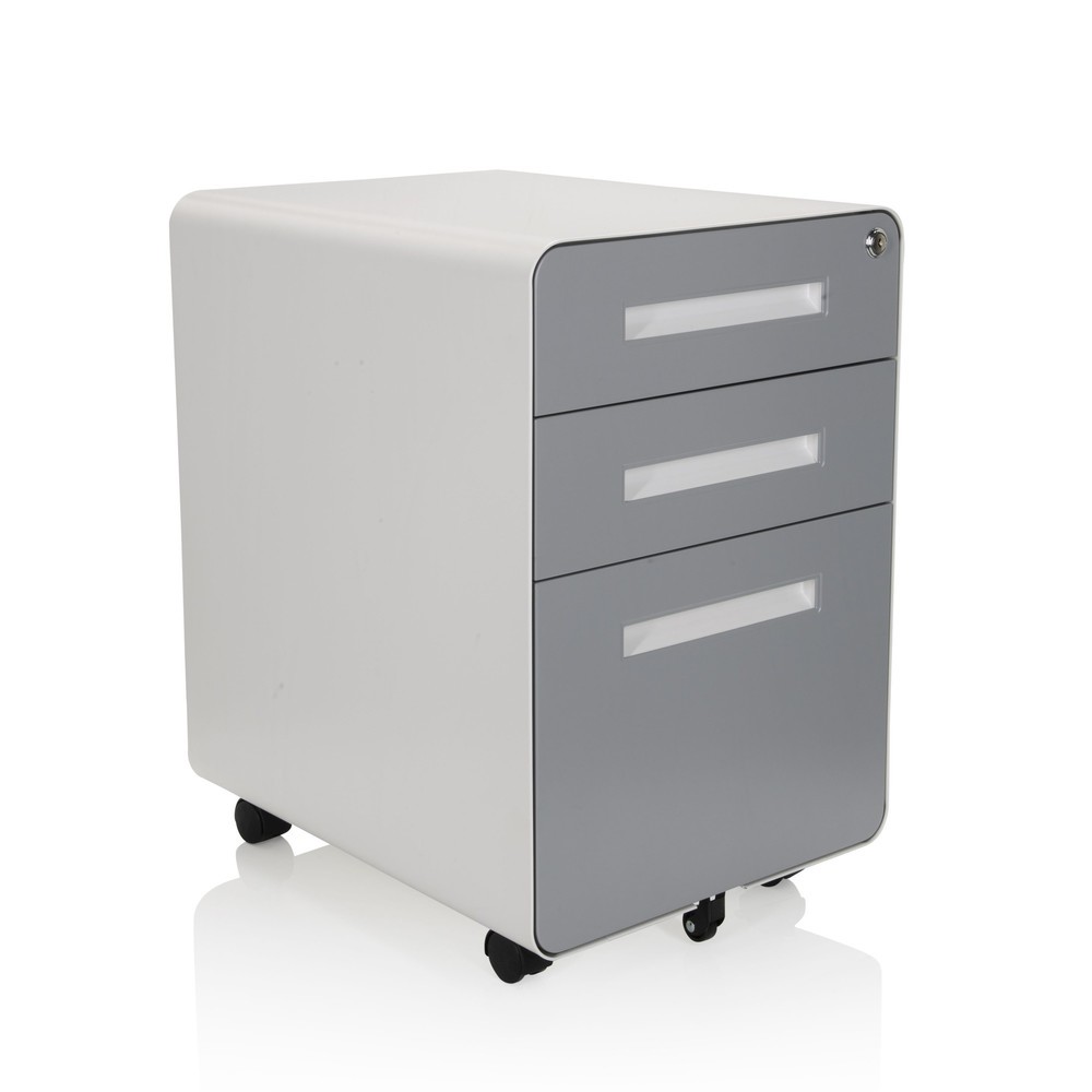 Produktabbildung Nr. 8: hjh OFFICE Rollcontainer COLOR PLUS I Metall, weiss / grau