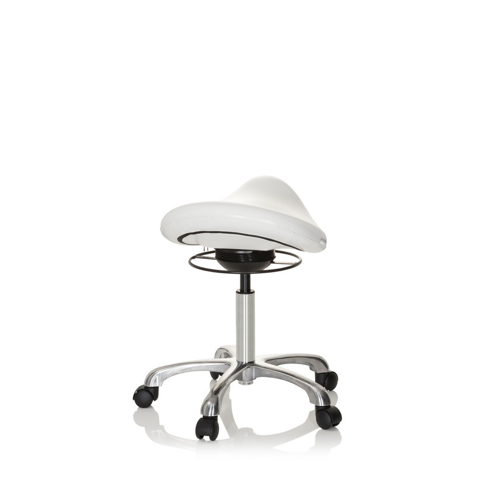 Produktabbildung Nr. 5: hjh OFFICE Sattelhocker / Sattelstuhl ORTHO SIT PU Kunstleder, weiss