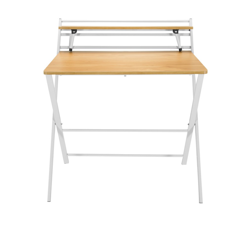 Produktabbildung: hjh OFFICE Schreibtisch / Arbeitstisch EASY CLAP 92 x 84, eiche hell / weiss