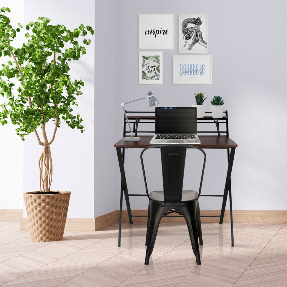 Produktabbildung Nr. 6: hjh OFFICE Schreibtisch / Arbeitstisch EASY CLAP 92 x 84, walnuss / schwarz