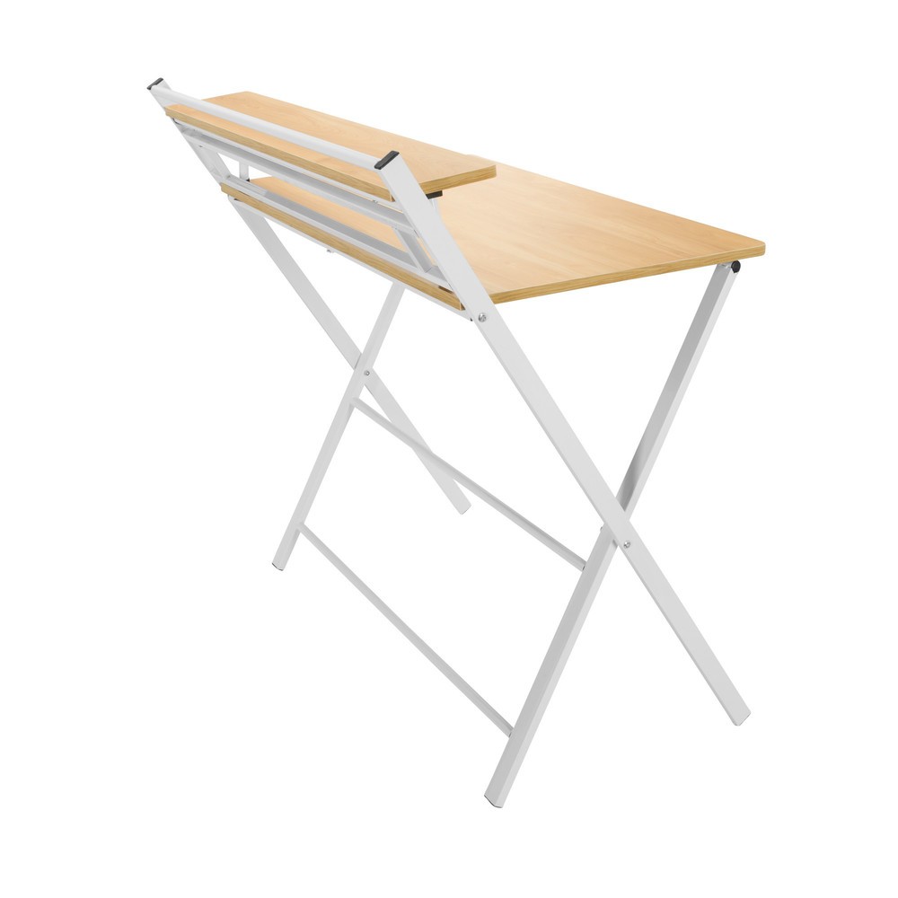 Produktabbildung Nr. 9: hjh OFFICE Schreibtisch / Arbeitstisch EASY CLAP 92 x 84, eiche hell / weiss