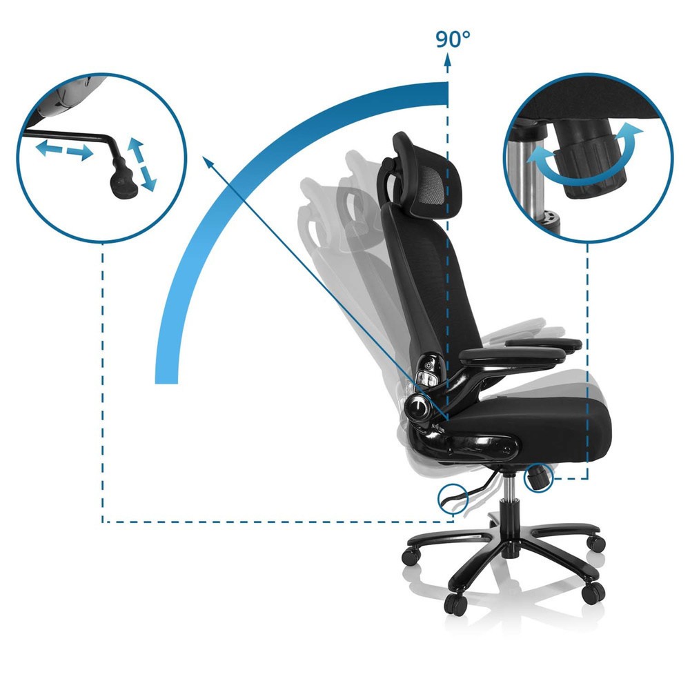 Produktabbildung Nr. 10: hjh OFFICE Schwerlaststuhl / Büro INSTRUCTOR XXL SW I PRO Stoff/Netzstoff, schwarz