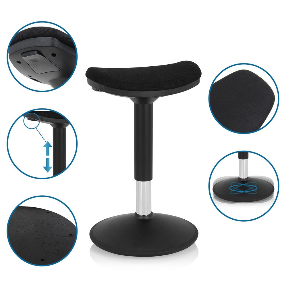 Produktabbildung Nr. 10: hjh OFFICE Stehhocker / Stehhilfe BALANCE SIT I B Stoff, schwarz