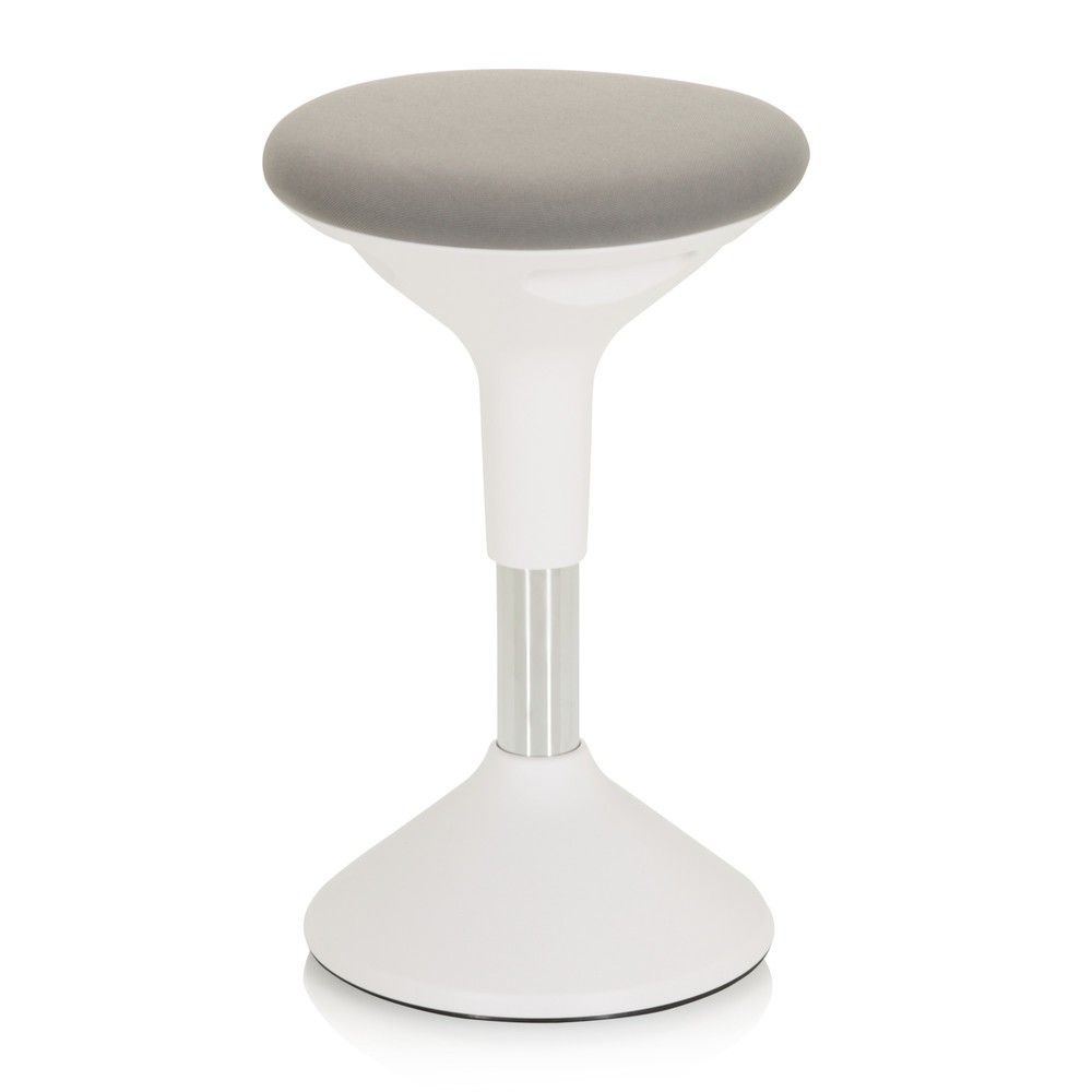 Produktabbildung Nr. 5: hjh OFFICE Stehhocker / Stehhilfe BALANCE SIT II W Stoff, weiss/grau