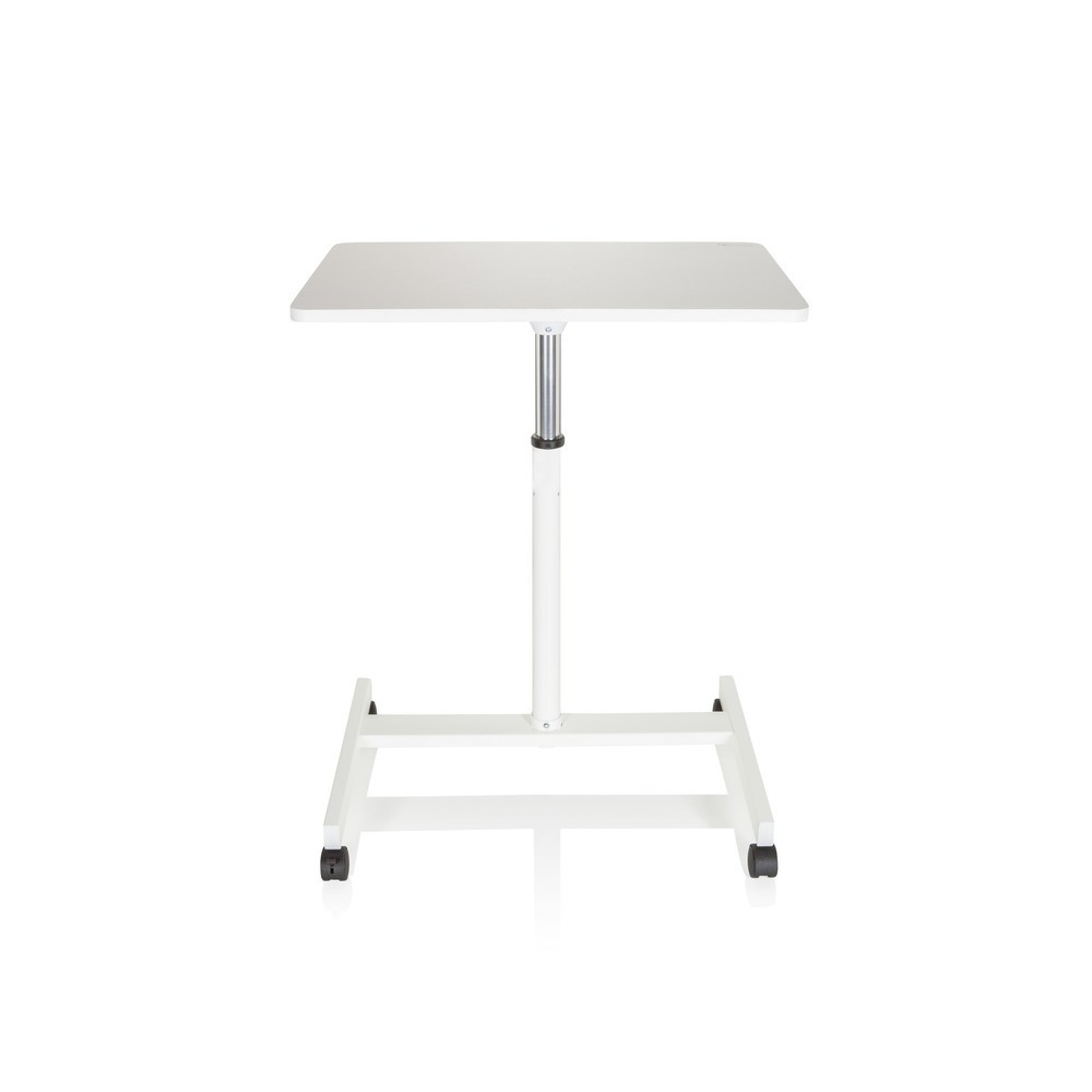 Produktabbildung: hjh OFFICE Stehtisch / Laptopständer STAND VM-SU mit Gasdruckfeder & Rollen, weiss