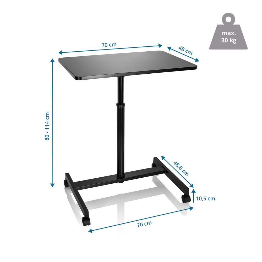 Produktabbildung Nr. 5: hjh OFFICE Stehtisch / Laptopständer STAND VM-SU mit Gasdruckfeder & Rollen, schwarz