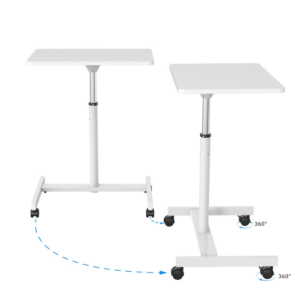 Produktabbildung Nr. 4: hjh OFFICE Stehtisch / Laptopständer STAND VM-SU mit Gasdruckfeder & Rollen, weiss