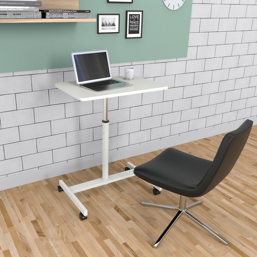Produktabbildung Nr. 6: hjh OFFICE Stehtisch / Laptopständer STAND VM-SU mit Gasdruckfeder & Rollen, weiss