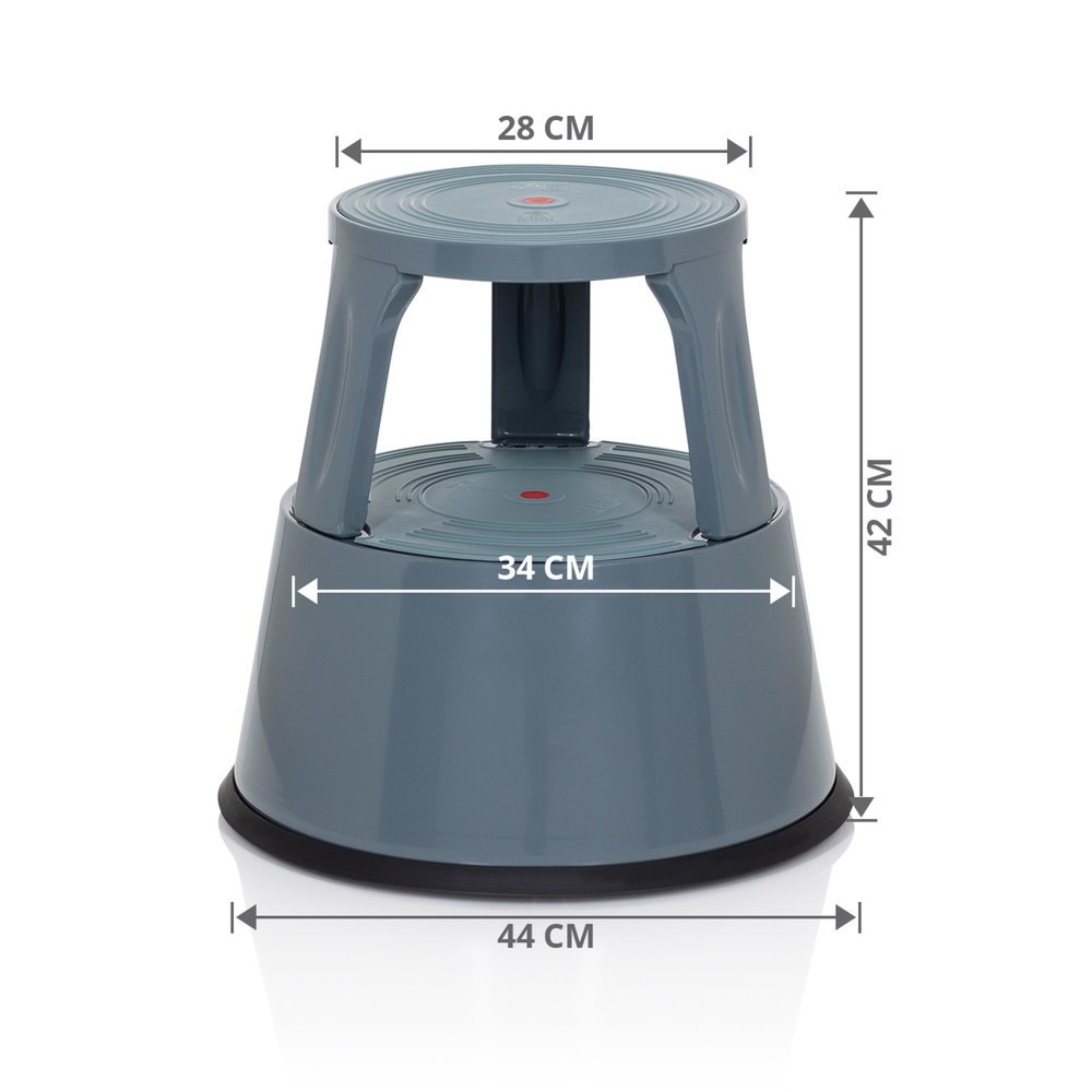 N° de l'image du produit 10 : Tabouret marchepied / tabouret à roulettes hjh OFFICE TIO-M II métal, plastique, gris foncé