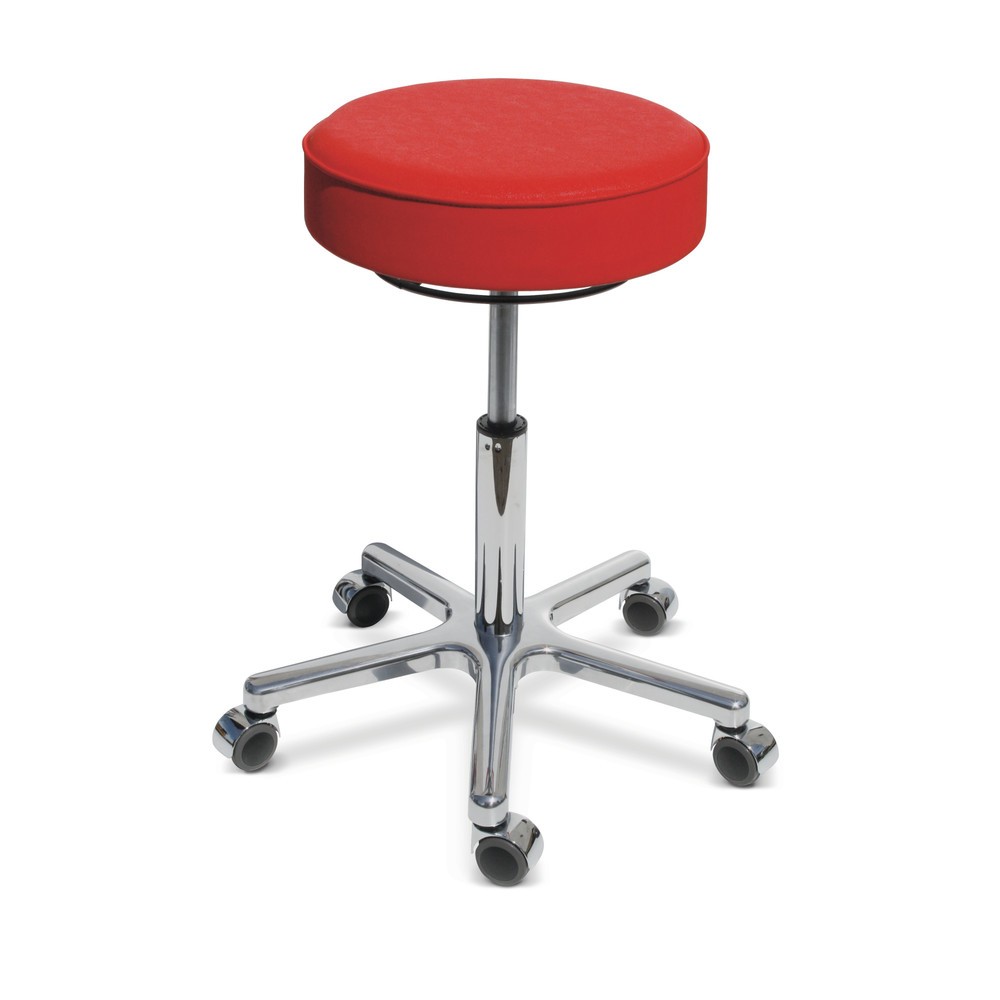 Produktabbildung Nr. 1: Hocker Premium, Kunstledersitz, Sitzhöhe 540-730 mm, Rollen, schwarz