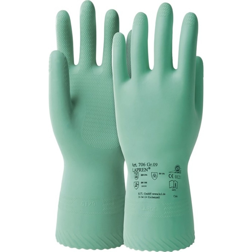 Produktabbildung: HONEYWELL Chemiehandschuh Lapren 706 Gr.10 grün EN