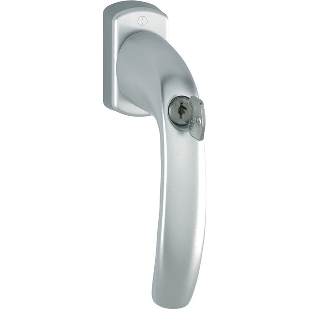 Illustration du produit: HOPPE Fenstergriff New York 0810S/U10 TBT1, 32 mm, Aluminium F9016 / verkehrsweiß, abschließbar