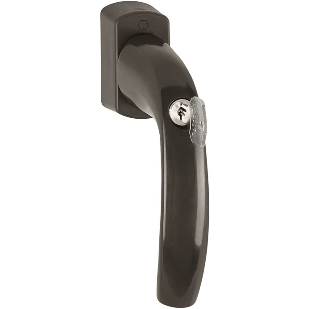 Produktabbildung: HOPPE Fenstergriff New York 0810S/US10 100Nm, 32-42 mm Secustik® / VarioFit®, Aluminium F8707 / dunkelbraun, abschliessbar