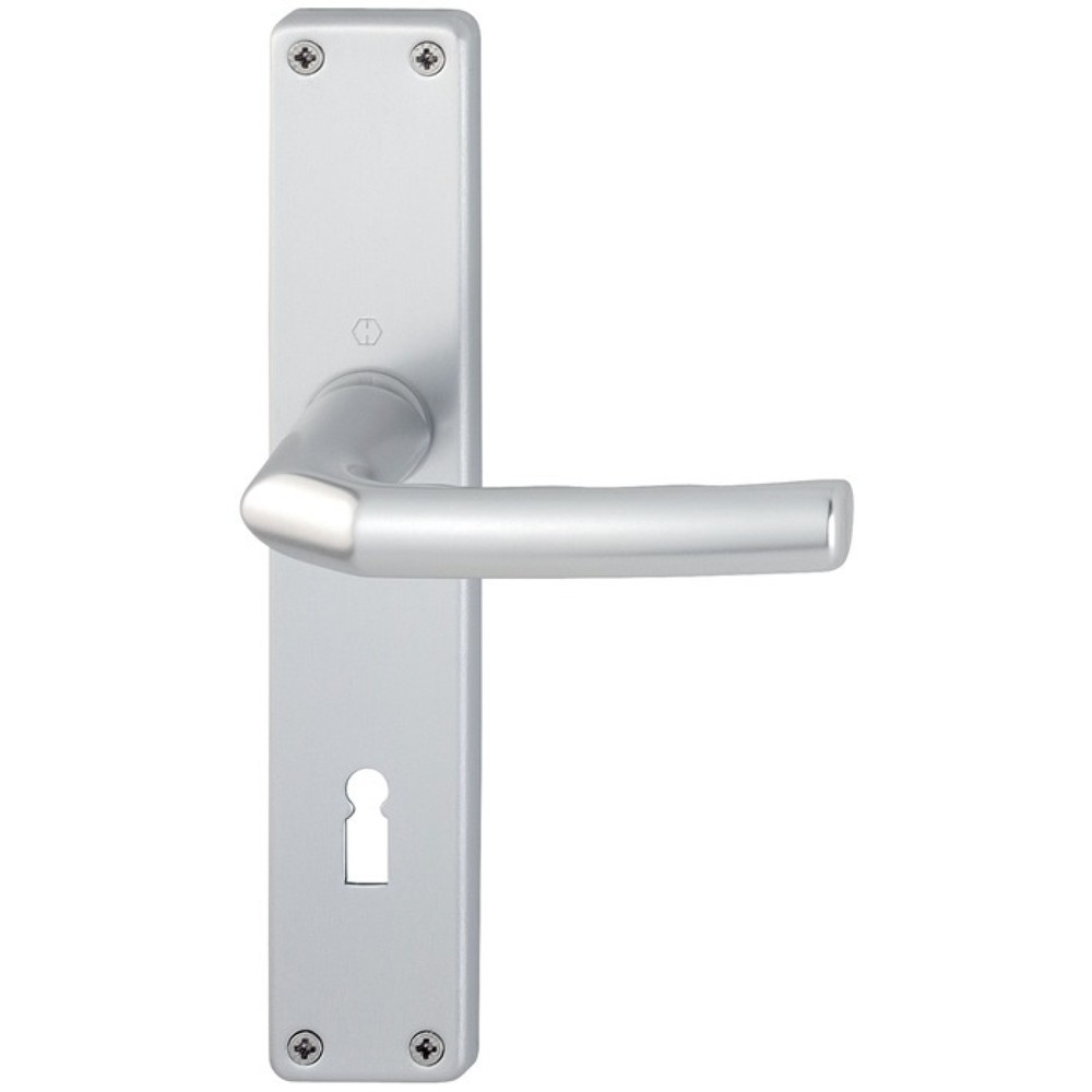 Produktabbildung: HOPPE Langschildgarnitur Birmingham 1117/202SP, OB 72 mm, Aluminium F1, DIN links / rechts