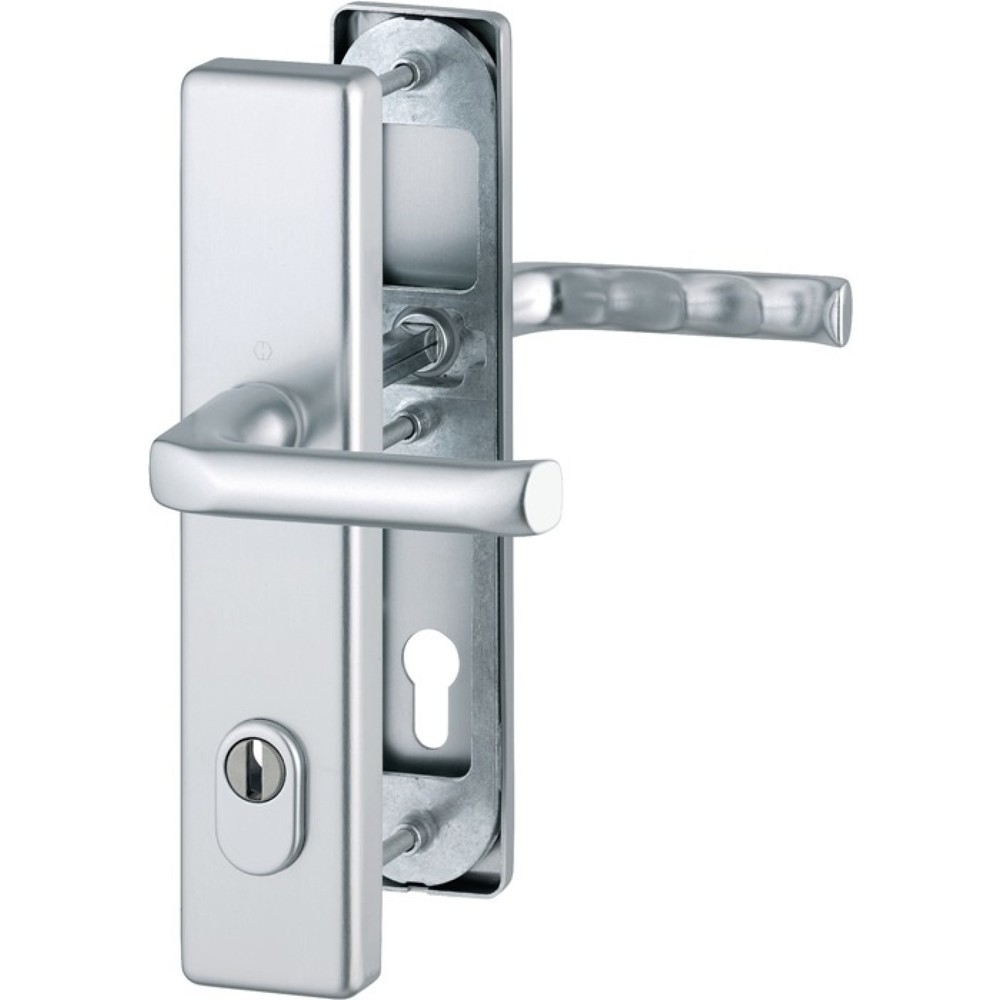 Produktabbildung: HOPPE Schutzgarnitur London 113/2222ZA/2210, 92 mm, Aluminium F1, 67-72 mm