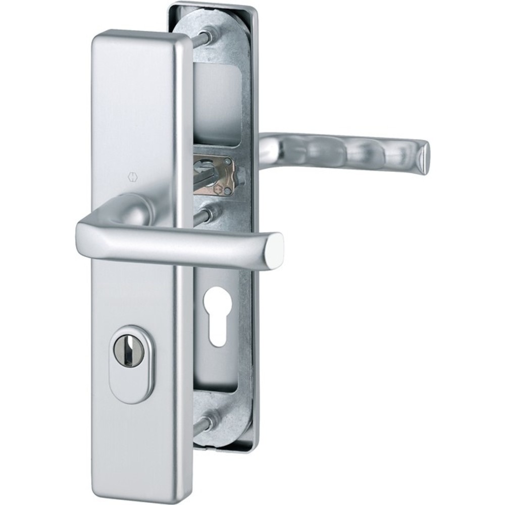 Produktabbildung: HOPPE Schutzgarnitur London 113/2222ZA/2210, 72 mm, Aluminium F1, 42-47 mm
