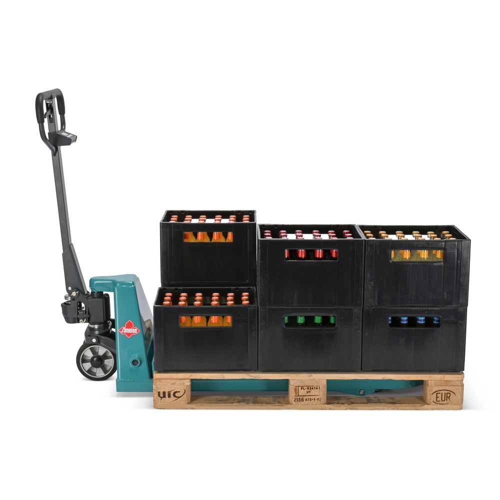 Produktabbildung Nr. 13: Hubwagen mit Waage Ameise® PTM 2.0 Scale mit Display am Deichselkopf, Tragkraft 2.000 kg, Tandemrollen