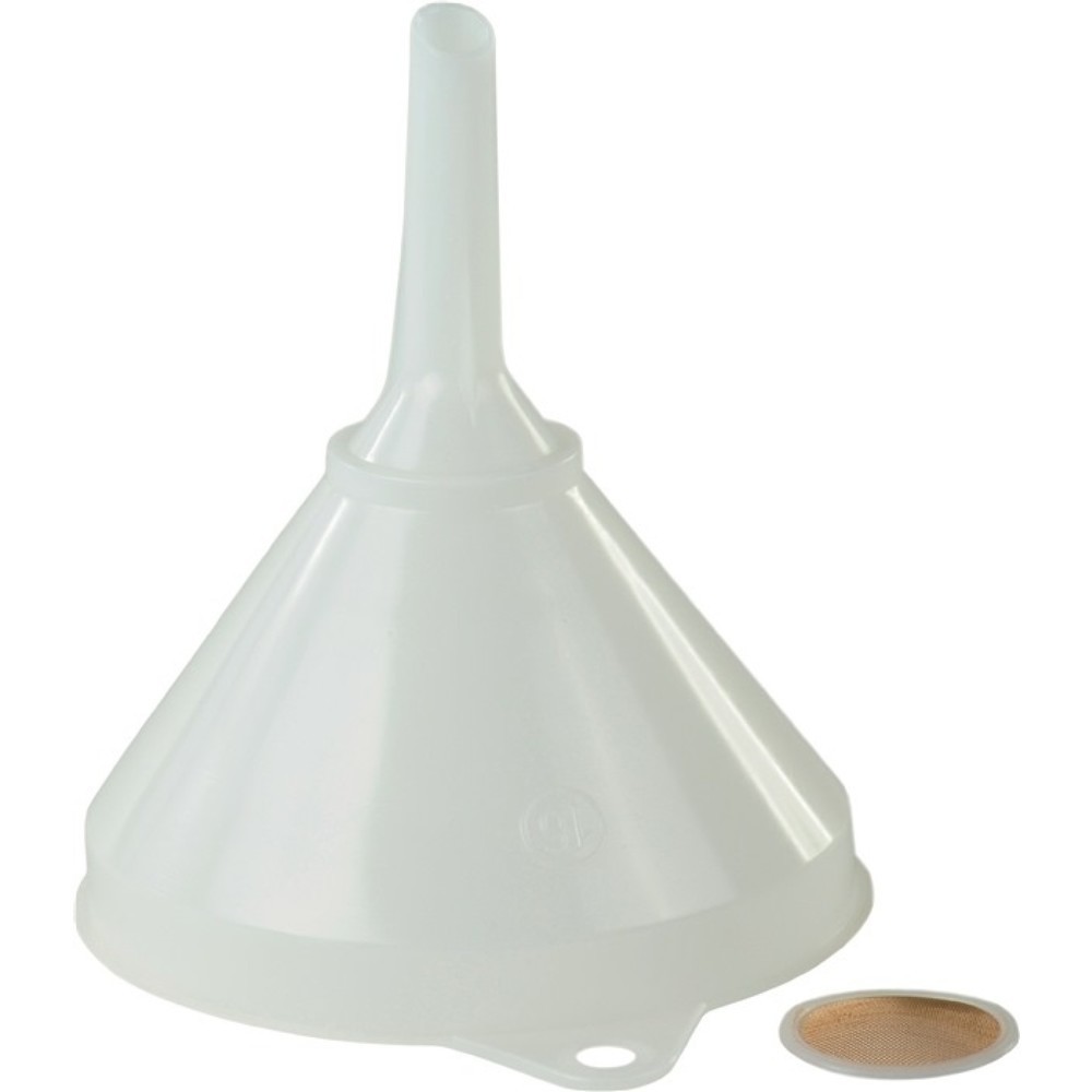 Produktabbildung: HÜNERSDORFF Trichter D.168/17mm H.199mm HD-Polyethylen natur m.Sieb