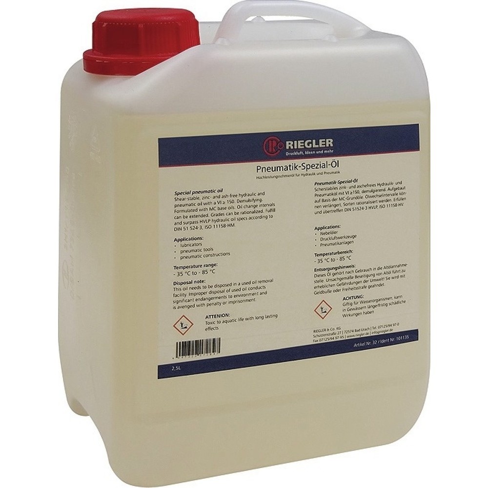 Illustration du produit: Huile spéciale pneumatique RIEGLER bidon 2,5 l