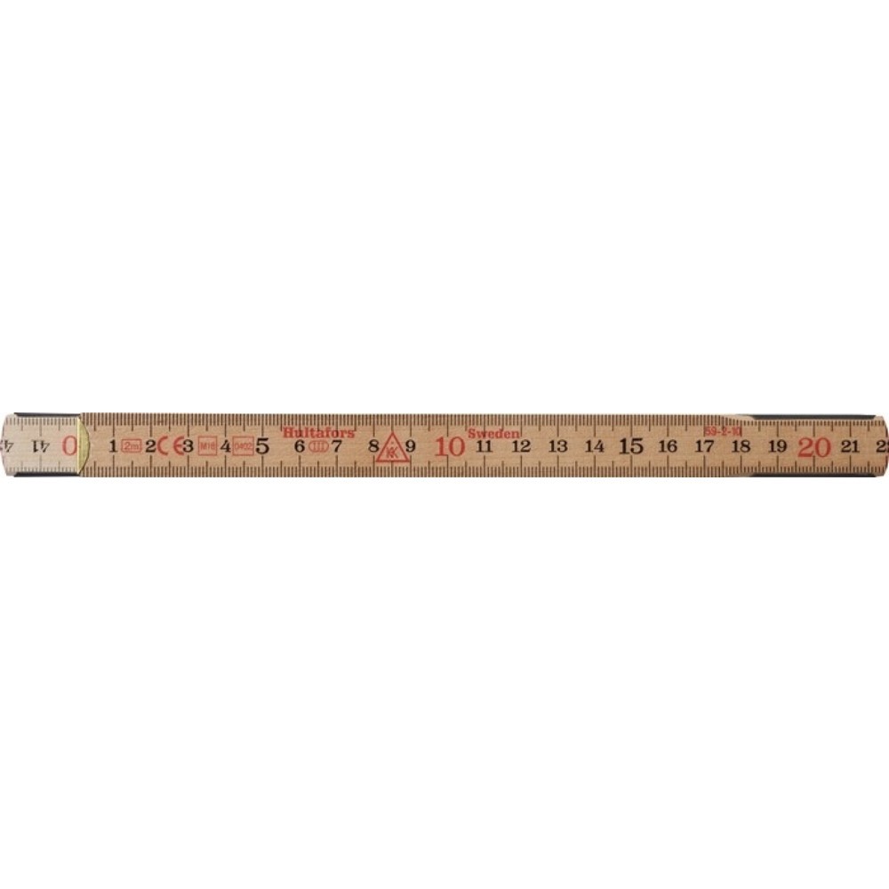 Produktabbildung Nr. 2: HULTAFORS Gliedermaßstab 59-2-10, mm/cm EG III, Länge 2 m Breite 15 mm, Glasbirke natur
