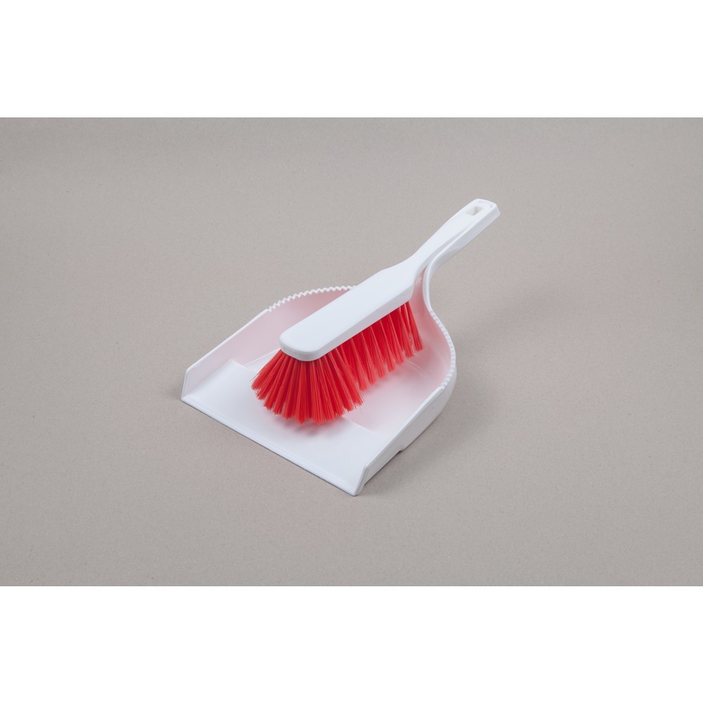 Produktabbildung Nr. 1: Hygiene-Kehrgarnitur, Kunststoff, Polyesterborsten 0.25, weich, rot
