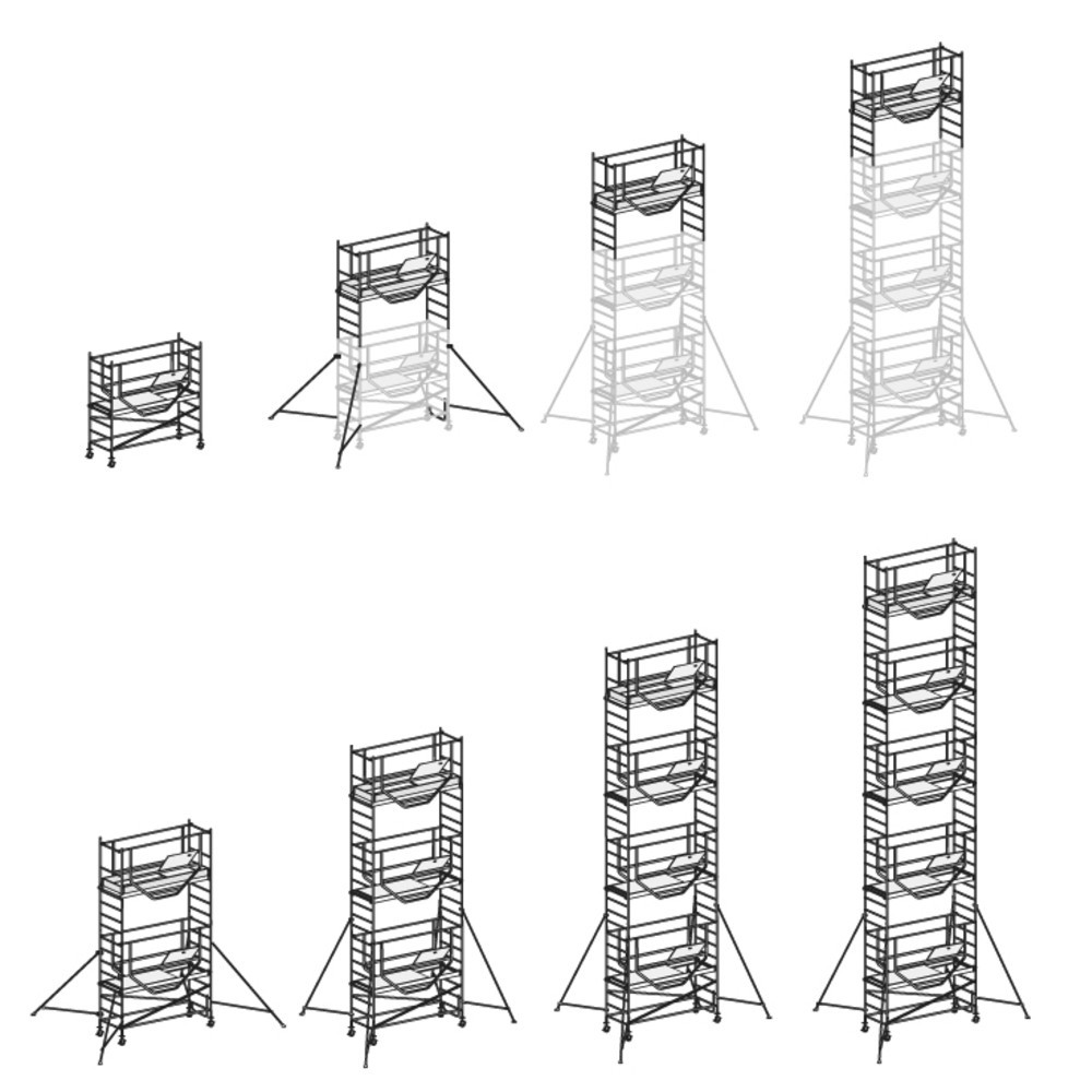 Produktabbildung Nr. 3: Échafaudage roulant HYMER ADVANCED SAFE-T, combinaison de montage, module de base 1 + module d'extension 2,3 et 4