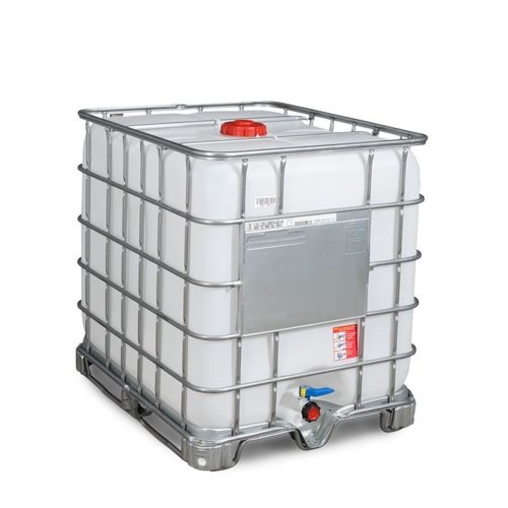 Illustration du produit: IBC Recobulk, version pour produits dangereux, patins en acier, 1.000 litres, ouverture NW150, sortie NW50