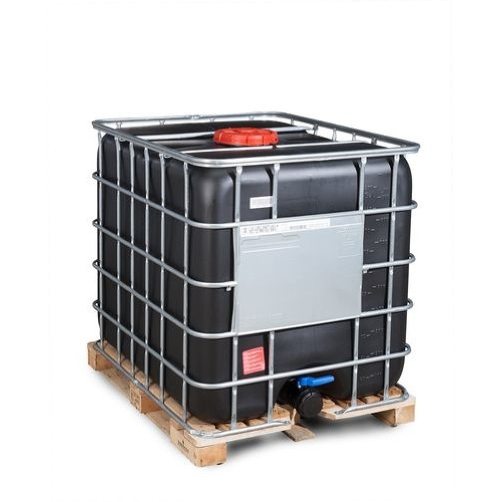 Illustration du produit: IBC Recobulk, version pour produits dangereux, palette en bois, 1.000 litres, ouverture NW150, sortie NW80, protection UV