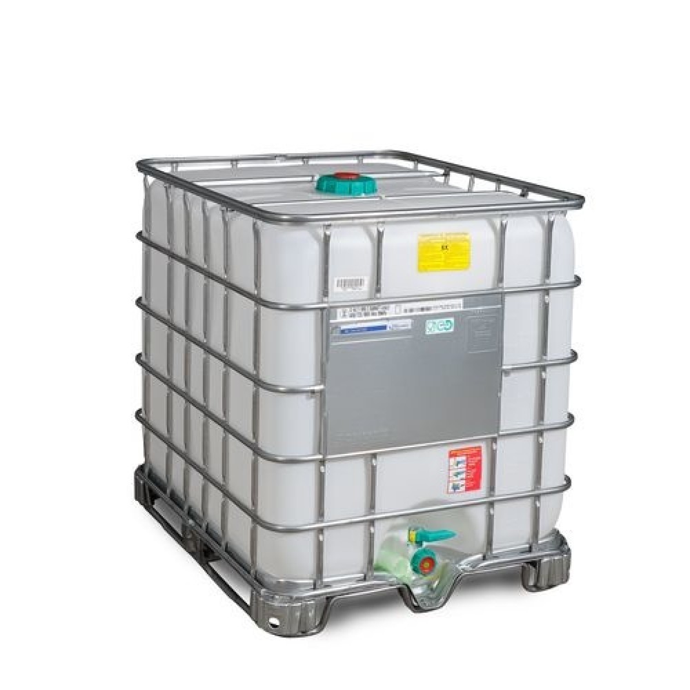 Illustration du produit: IBC, version pour produits dangereux et explosifs, patins en acier, 1.000 l, ouverture NW150, sortie NW50