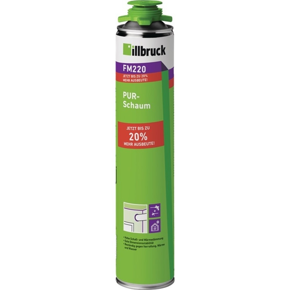 Produktabbildung Nr. 2: ILLBRUCK 1K-PUR-Schaum FM220 500 ml B2 gelb m.Einw.-Handsch.Dose