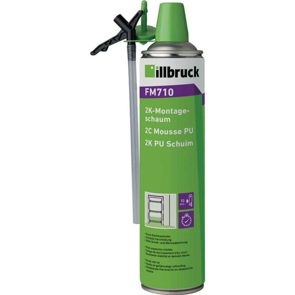 Produktabbildung: ILLBRUCK 2K-Montageschaum FM710 400 ml B2 grün m.Einw.-Handsch.Dose