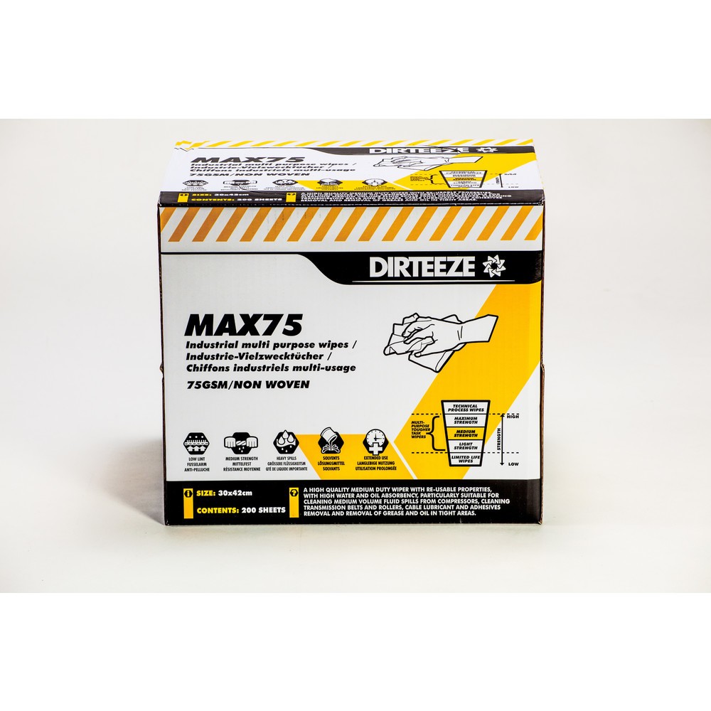 Produktabbildung: Industrie-Wischtücher MAX75, 1 Karton à 200 Tücher