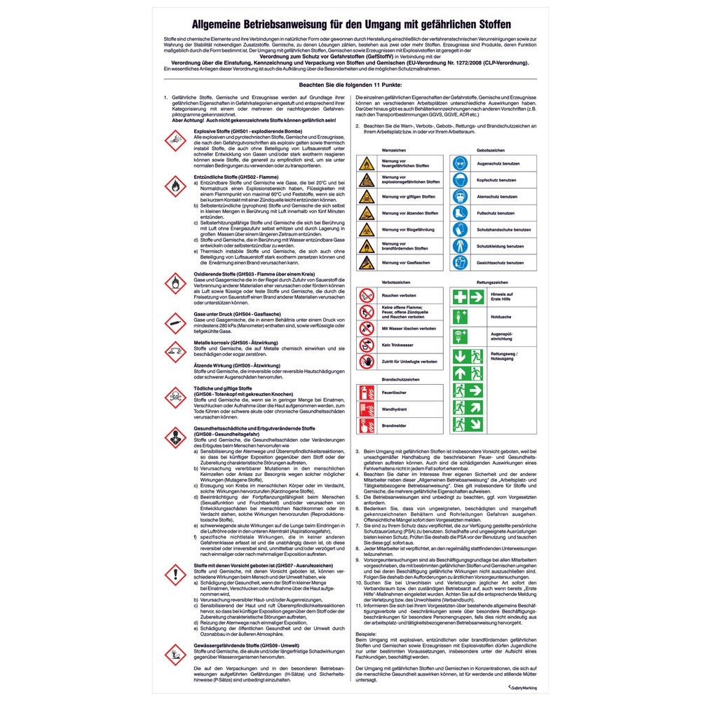 Illustration du produit: Instructions générales d’utilisation, substances dangereuses, H x l 830 x 480 mm