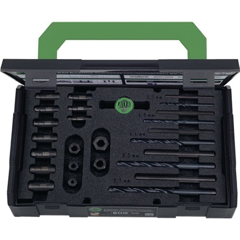 Illustration du produit: Jeu d'extracteurs de vis 49-U-B M 5-M 16 25 pièces foret HSS adapté inclus KUKKO