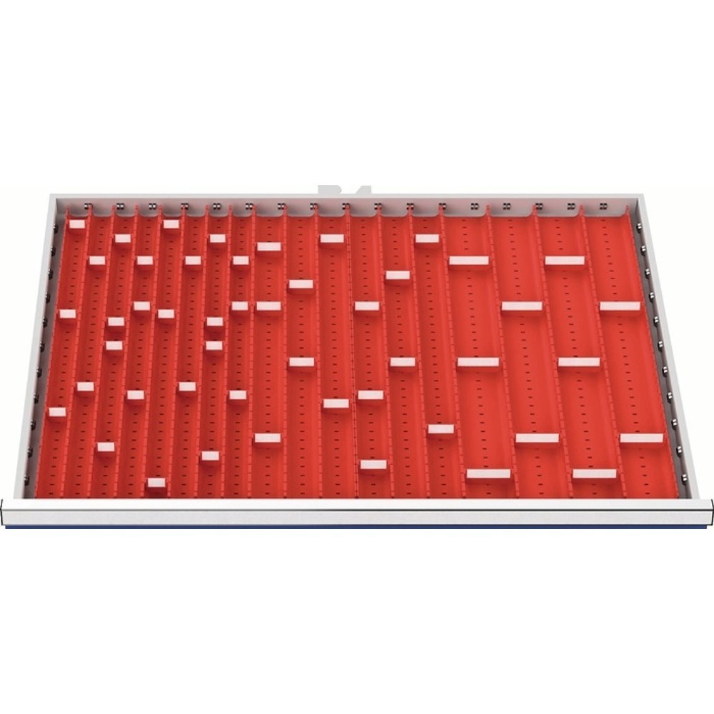 Illustration du produit: Jeu d'inserts pour bacs, pour largeur d'armoire 900 mm, hauteur de façade 50 - 75 mm, 24 inserts avec 47 parois de séparation