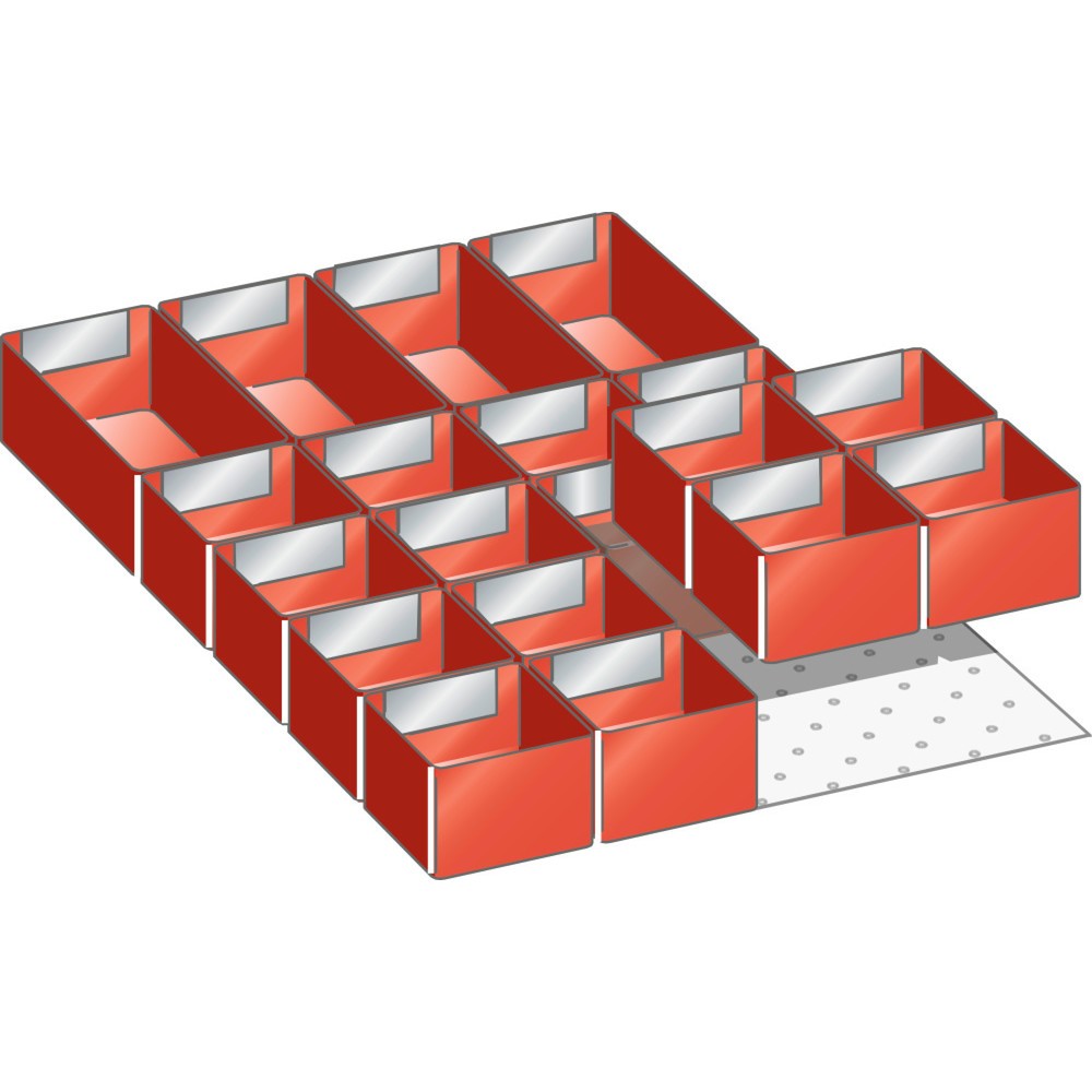 Illustration du produit: Jeu de bacs en plastique LISTA 18x27E, (lxPxHF) 306x459x50 mm, 20 pièces