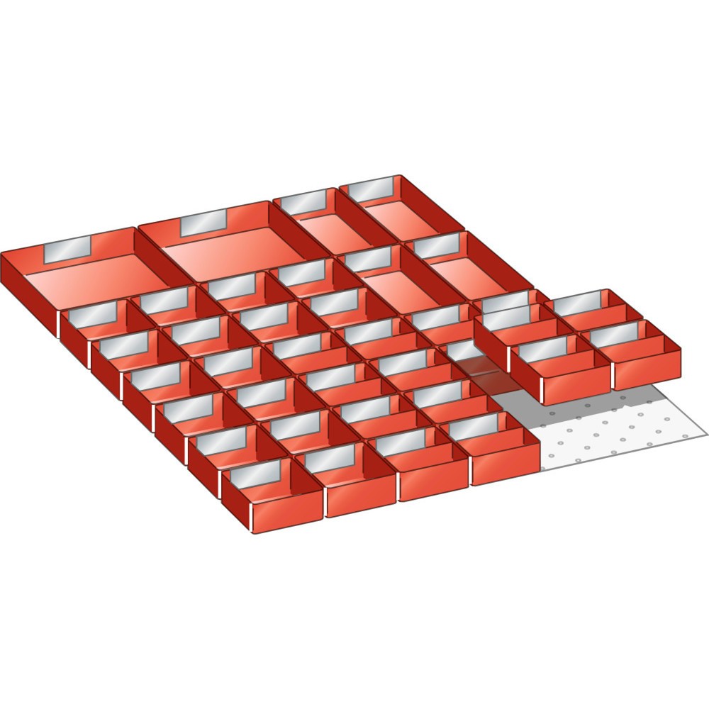 Illustration du produit: Jeu de bacs en plastique LISTA 27x36E, (lxPxHF) 459x612x50 mm, 38 pièces