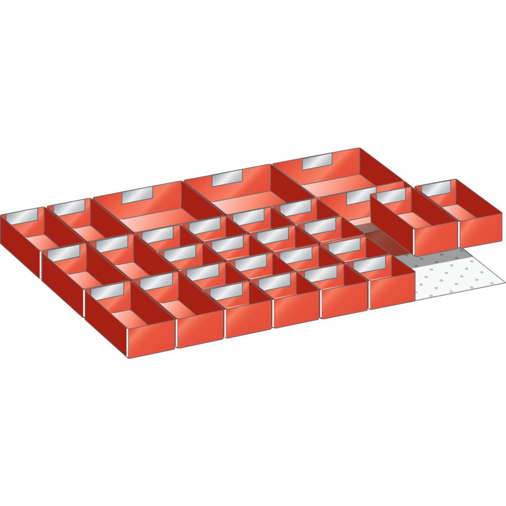Illustration du produit: Jeu de bacs en plastique LISTA 27x36E, (lxPxHF) 612x459x75 mm, 28 pièces