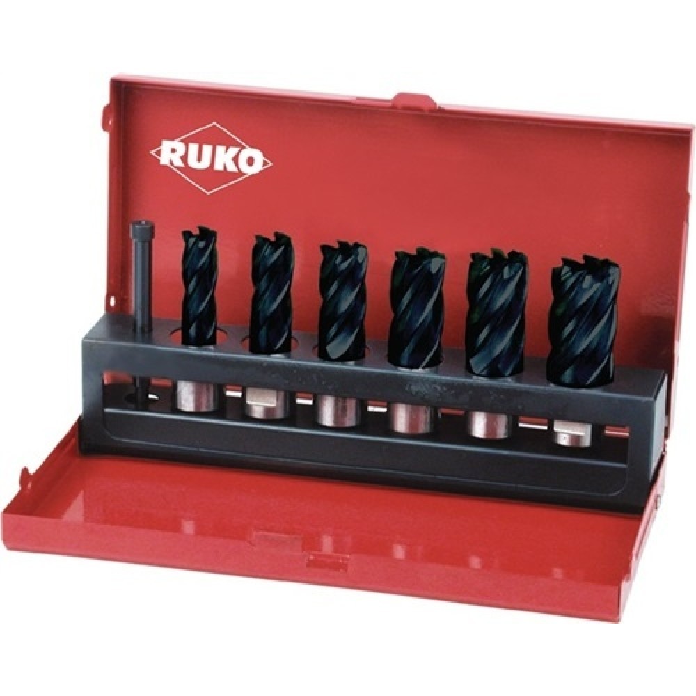 Illustration du produit: Set de carrotage 7 pièces D. 12-22 mm HSS-TiAlN profondeur de coupe 30 mm Weldon