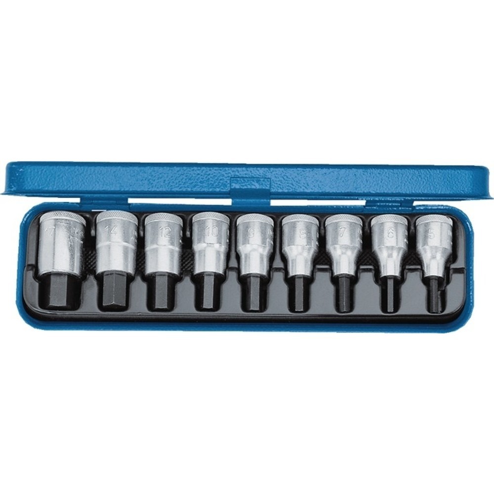 Illustration du produit: Jeu de clés à douille IN 19 PA 9 pièces 1/2 po. 3/16-5/8 po. pour vis à six pans