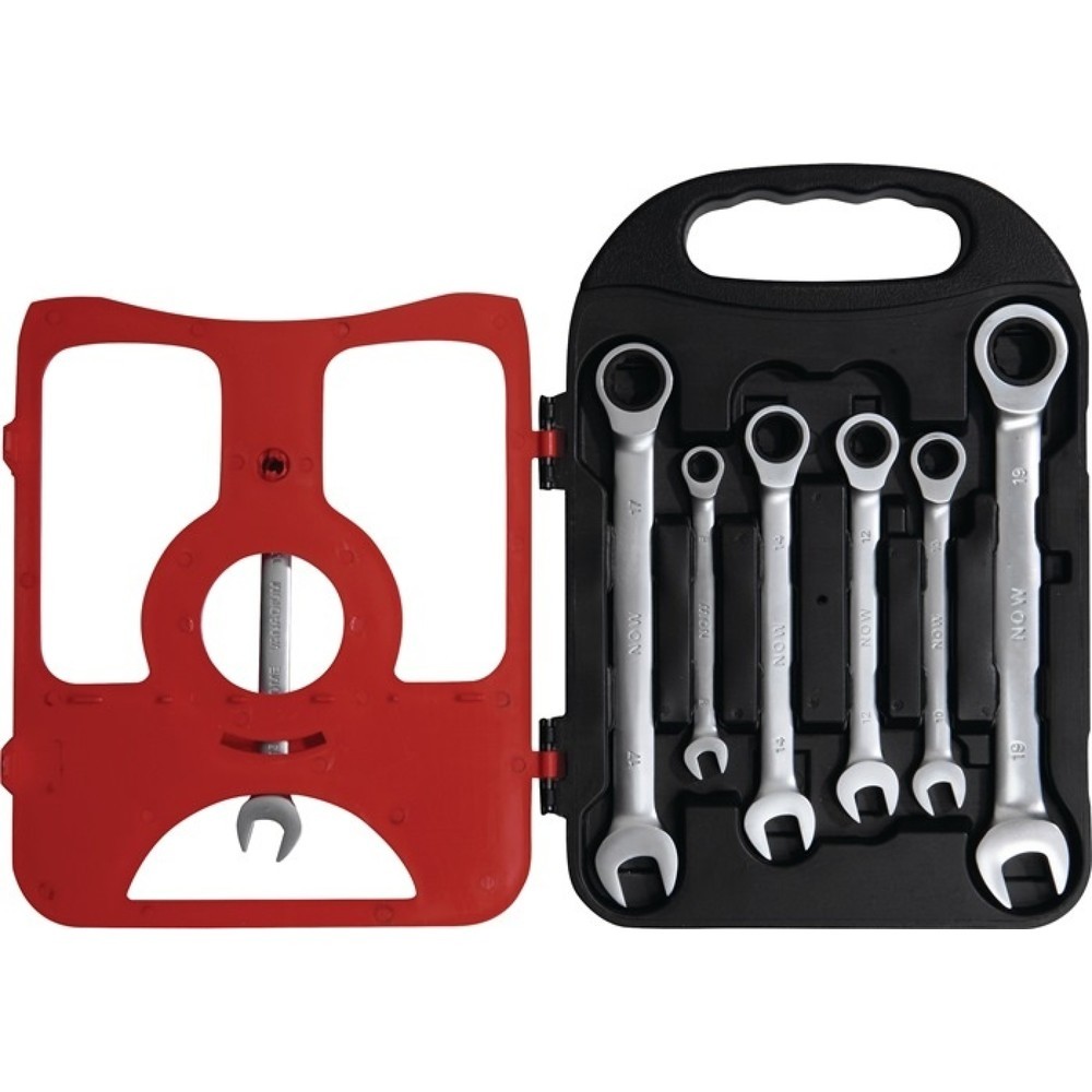 Produktabbildung Nr. 2: Jeu de clés mixtes à cliquet 7 pcs. ouverture de clés 8-19 mm droit NOW