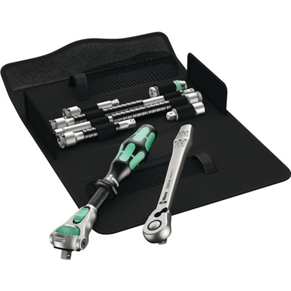 Illustration du produit: Jeu de cliquets KK Zyklop MS1 8 pièces pochette pliable WERA