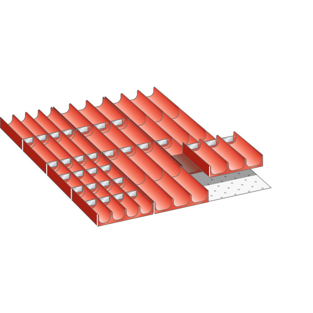 Illustration du produit: Jeu de compartiments creux LISTA 27x36E, (lxPxHF) 459x612x50 mm, 42 pièces