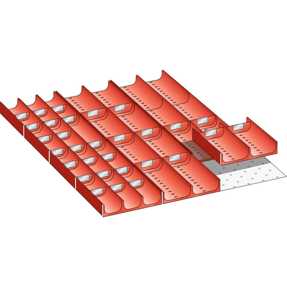 Illustration du produit: Jeu de compartiments creux LISTA 27x36E, (lxPxHF) 459x612x50 mm, 42 pièces