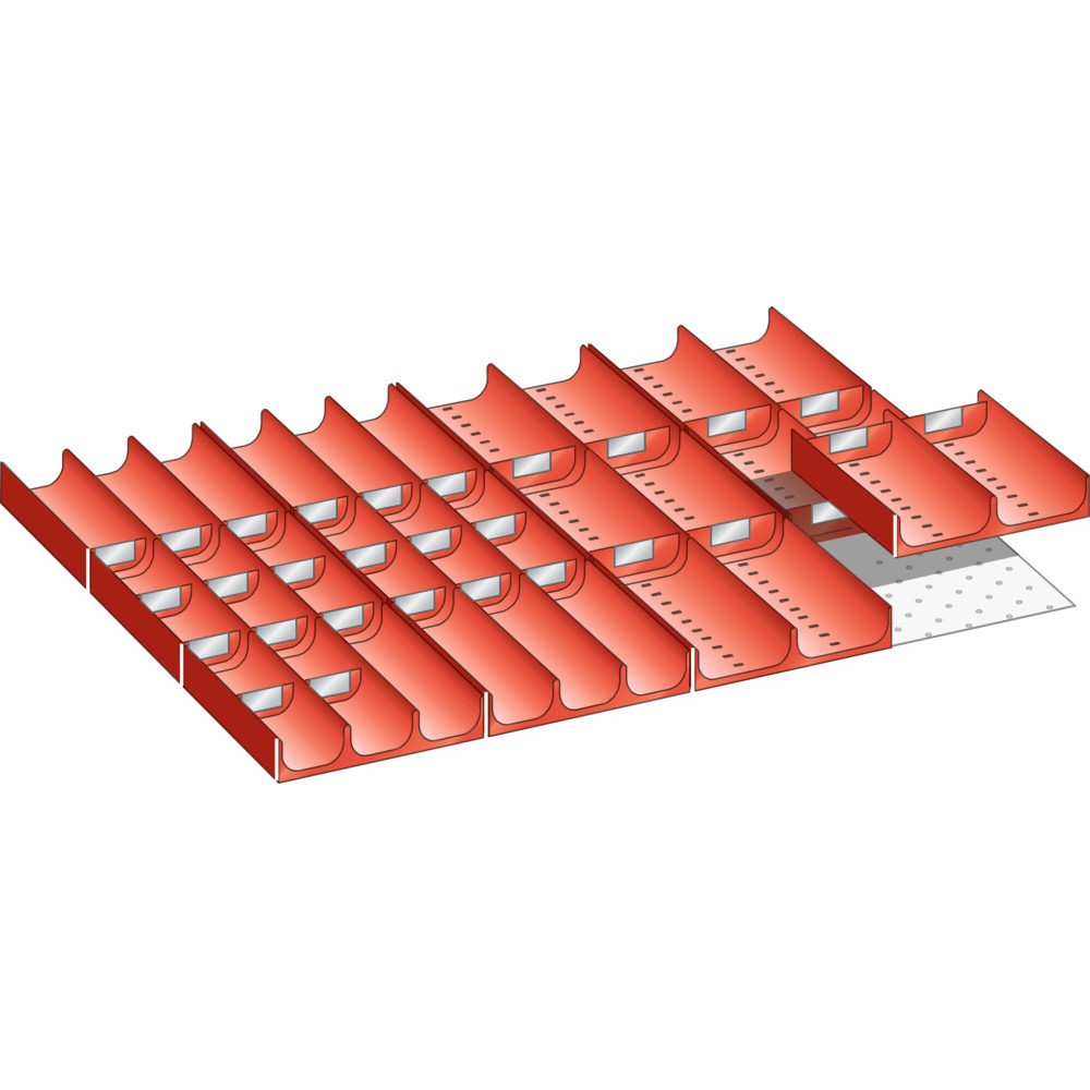 Illustration du produit: Jeu de compartiments creux LISTA 36x27E, (lxPxHF) 612x459x50 mm, 42 pièces