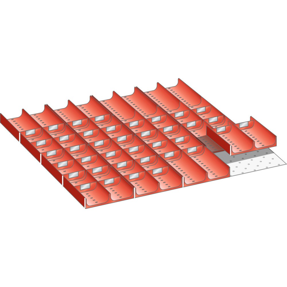 Illustration du produit: Jeu de compartiments creux LISTA 36x36E, (lxPxHF) 612x612x50 mm, 56 pièces