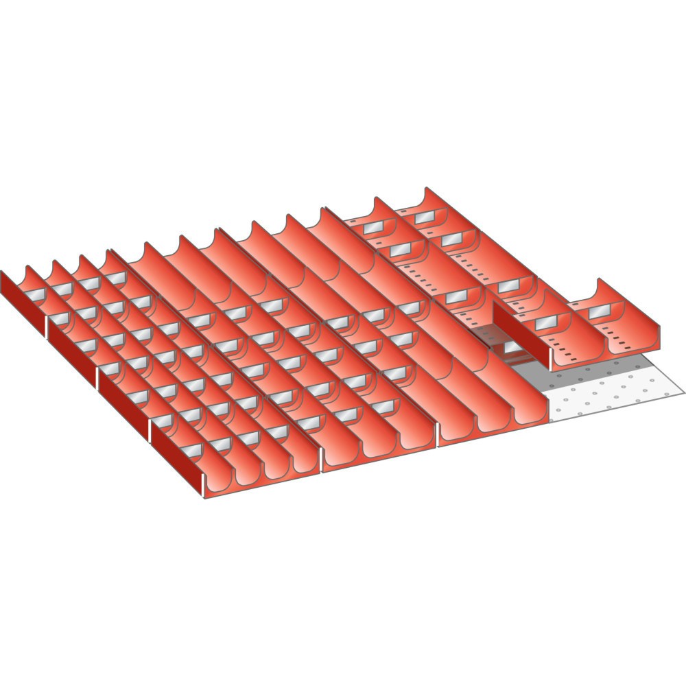 Illustration du produit: Jeu de compartiments creux LISTA 36x36E, (lxPxHF) 612x612x50 mm, 76 pièces