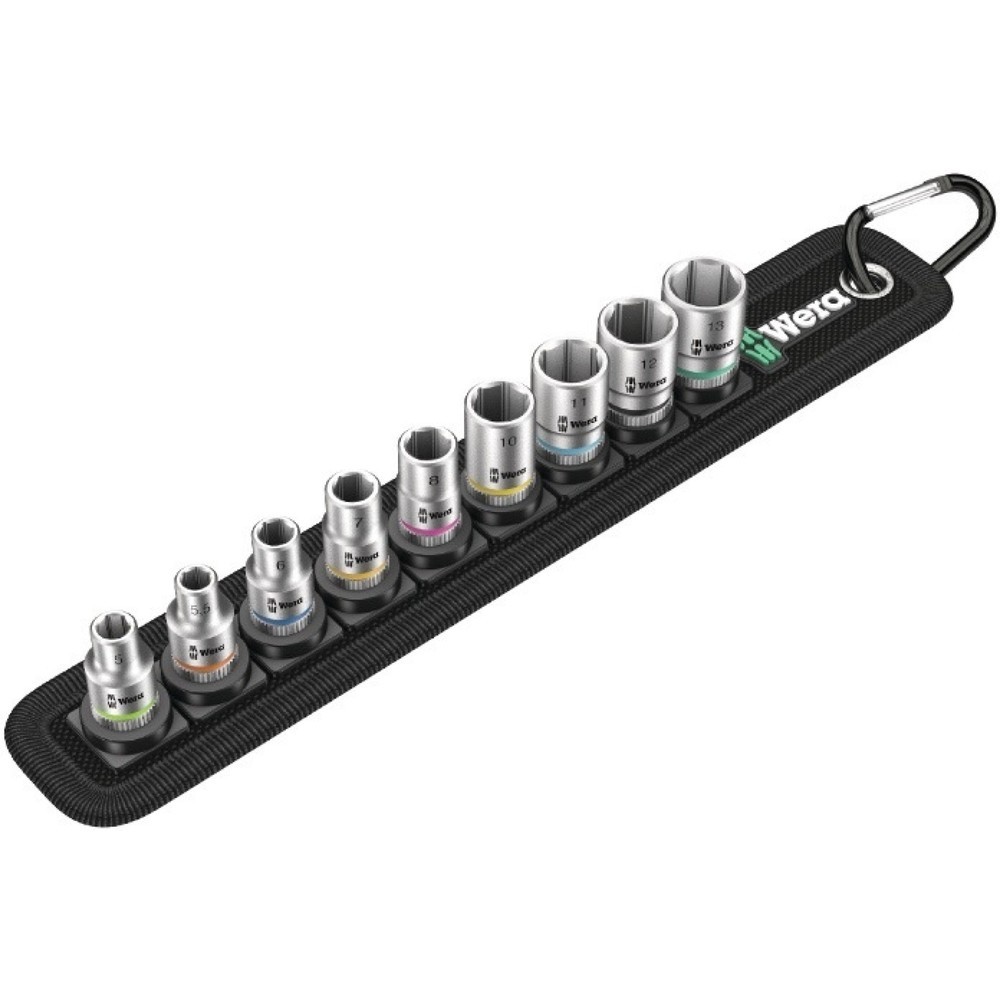 Illustration du produit: Jeu de clés à douille Belt 4 9 pièces 1/4 po. 5-13 mm pour vis à six pans mâles
