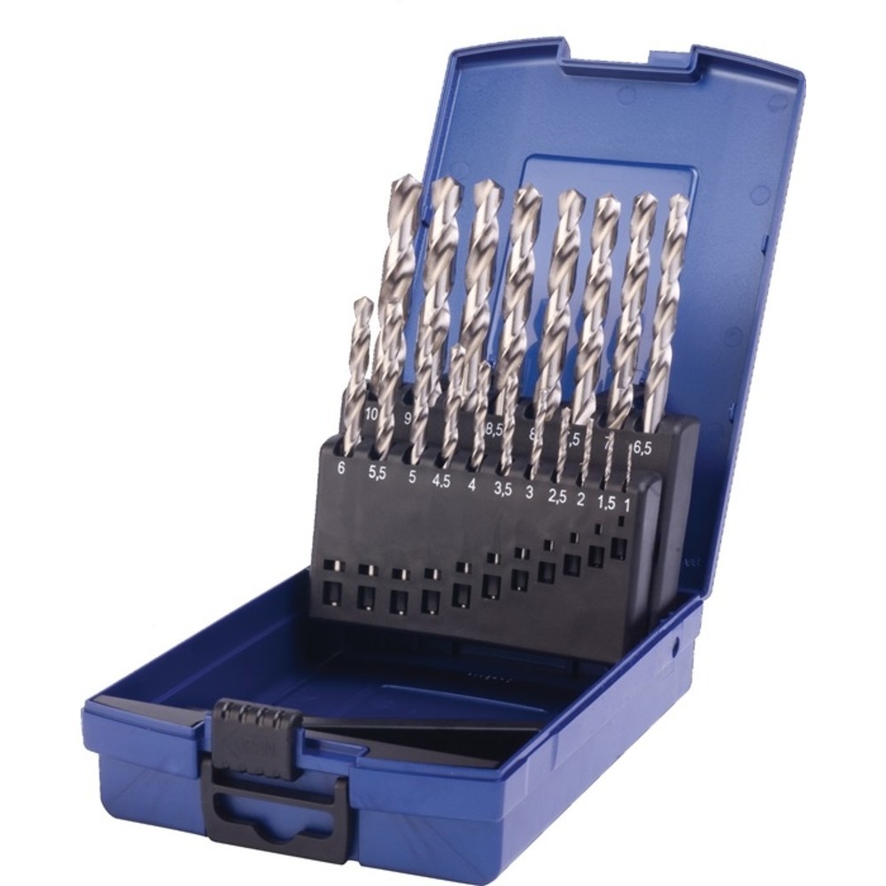 Produktabbildung Nr. 2: Jeu de forets hélicoïdaux DIN 338 type N D. nominal 1-10 x 0,5 mm HSS 19 pièces